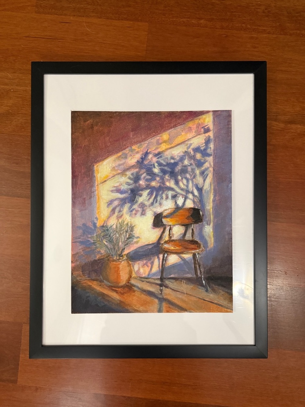 Sunlit Chair Wall Painting- mixed media on 10”x 8 “ canvas panel - Picture 5 of 5